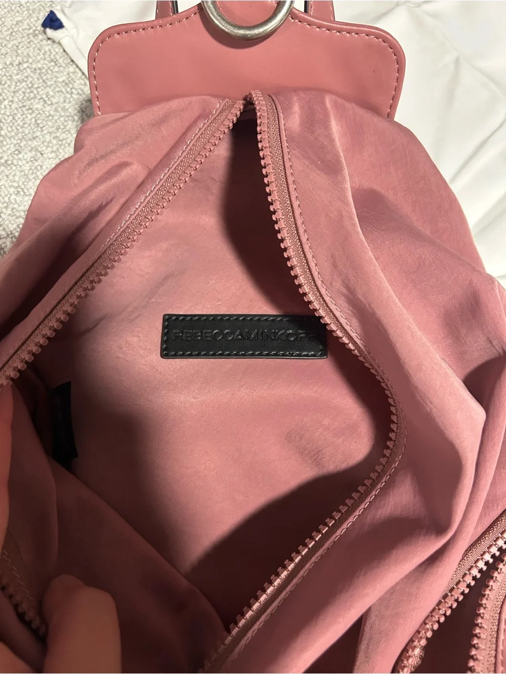 NWOT Rebecca Minkoff Julian Backpack in Pink Dusty Rose Purse Nylon - Picture 7 of 13